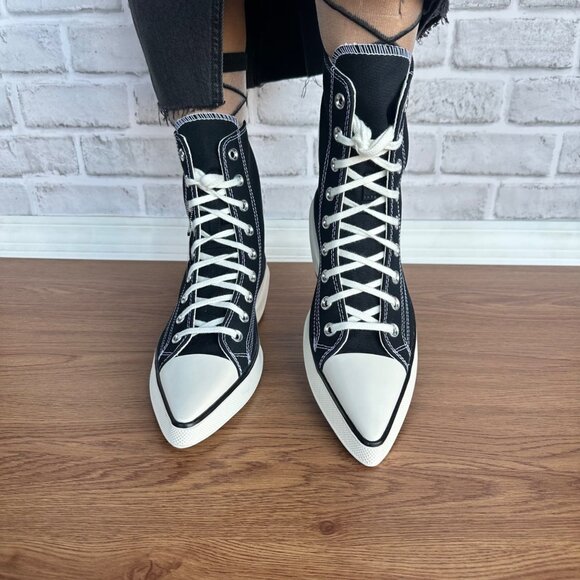 ❤️Converse Chuck 70 De Luxe Pointed Toe Hi 7.5 Womens Shoes Canvas Black A13016C - Picture 5 of 11